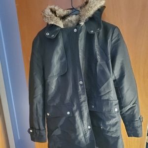 Faux fur lined coat